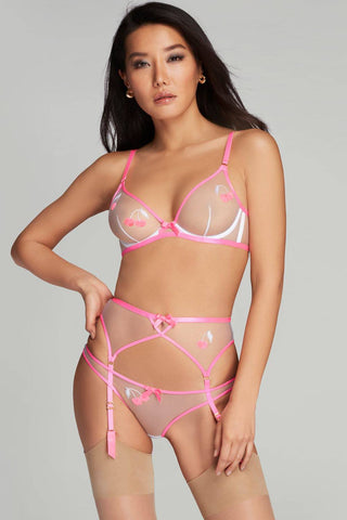 Agent Provocateur Donnie Suspender Belt Pink/White