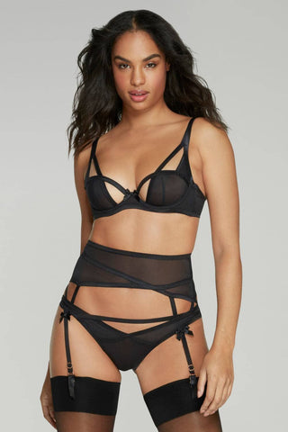 Agent Provocateur Joan Black Mesh Suspender Belt