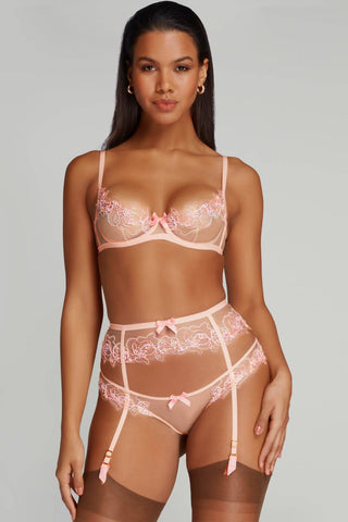 Agent Provocateur Lindie Suspender Baby Pink/Orange