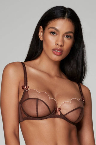 Agent Provocateur Lorna Plunge Underwired Bra Chestnut