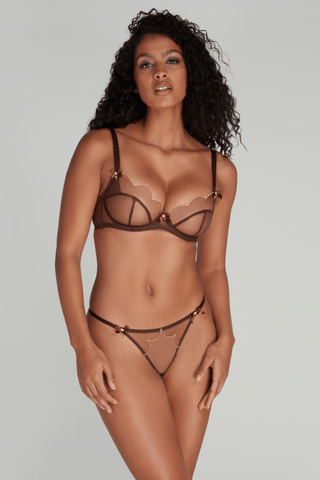 Agent Provocateur Lorna Plunge Underwired Bra Chestnut