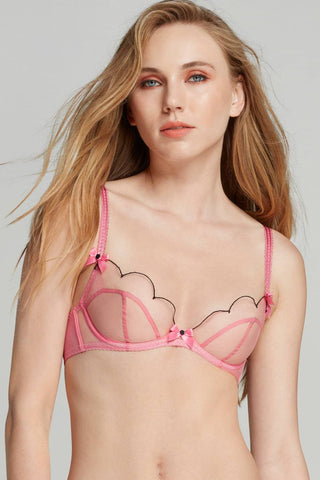 Agent Provocateur Lorna Baby Pink Plunge Underwired Bra