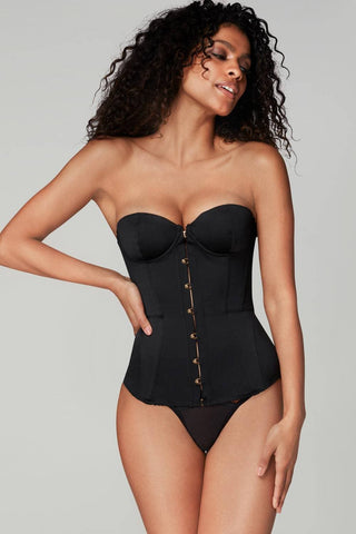 Agent Provocateur Mercy Satin Corset in Black