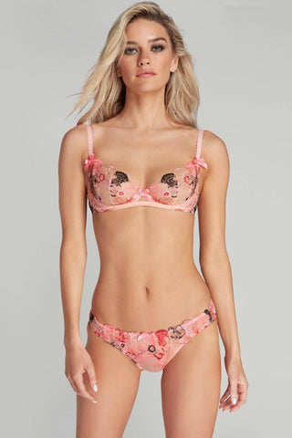 Agent Provocateur Zuri Plunge Underwired Bra Pink/Red/Sand