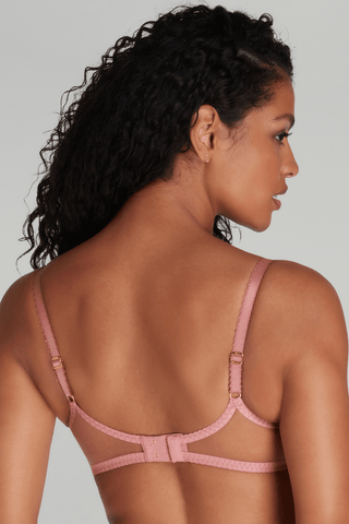 Agent Provocateur Zuri Plunge Underwired Bra Dusky Pink/Yellow