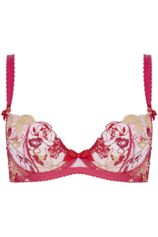 Agent Provocateur Zuri Plunge Underwired Bra Fuchsia/Red/Gold