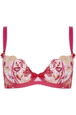 Agent Provocateur Zuri Plunge Underwired Bra Fuchsia/Red/Gold