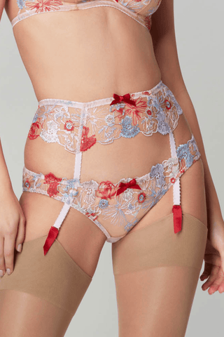 Agent Provocateur Zuri Suspender Red/Blue/Sand