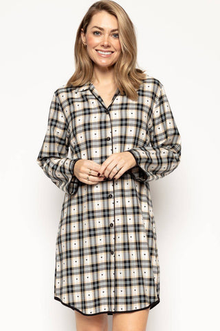 Cyberjammies Beth Heart Dobby Check Nightshirt