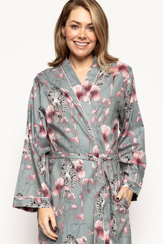 Cyberjammies Jessica Leopard Print Long Dressing Gown