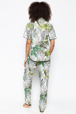 Cyberjammies Tamsin Leopard Palm Leaf Print Pyjama Pants