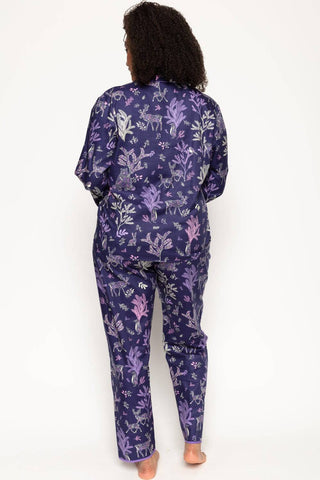 Cyberjammies Violet Forest Animal Print Pyjama Top