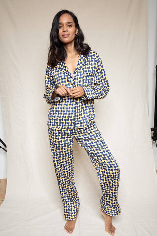 Fable & Eve Chelsea Geometric Print Pyjama Set - Naughty Knickers