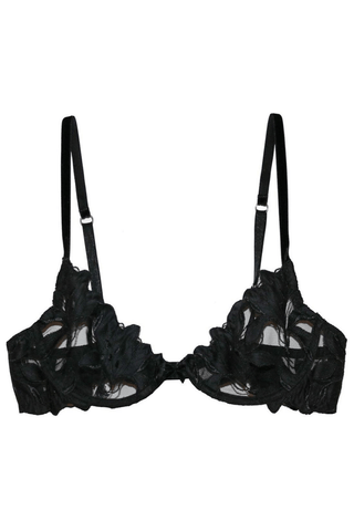 Fleur Du Mal Lily Plunge Demi Bra in Black