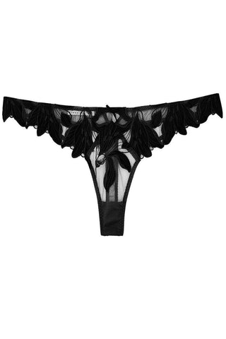 Fleur Du Mal Lily Thong in Black