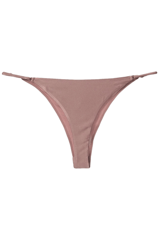 Fleur Du Mal Luxe Silk Satin Cheeky Brief in Tan