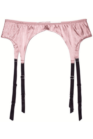 Fleur Du Mal Top Stitch Suspender in Rose Pink