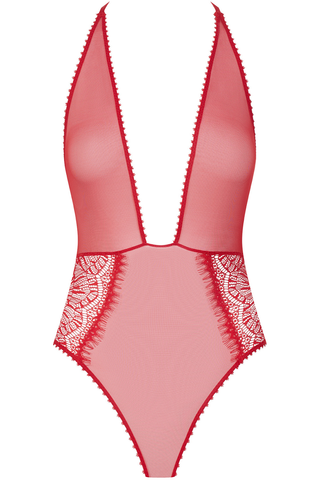 Maison Close Accroche Coeur Thong Bodysuit Red