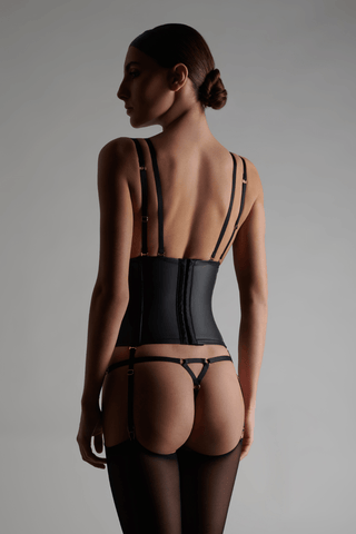 Maison Close Chambre Noire Waist Cincher with Suspenders Black