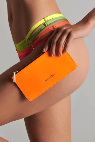 Maison Close Corps à Corps Leather Pouch Neon Orange