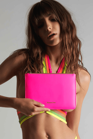 Maison Close Corps à Corps Leather Pouch Neon Pink