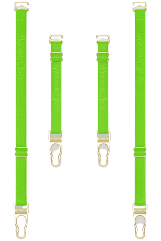 Maison Close Signature Suspender Straps Green