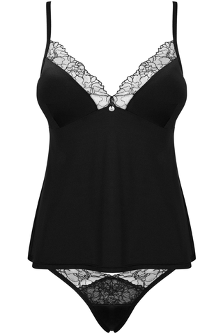 Obsessive Bella Rou Top & Brief Black