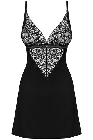 Obsessive Cecilla Black Chemise & Thong Set