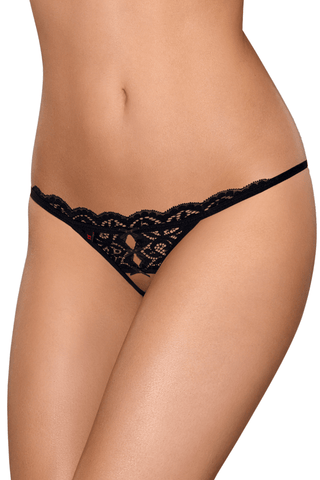 Obsessive Crotchless Lace Thong 831-THC-1