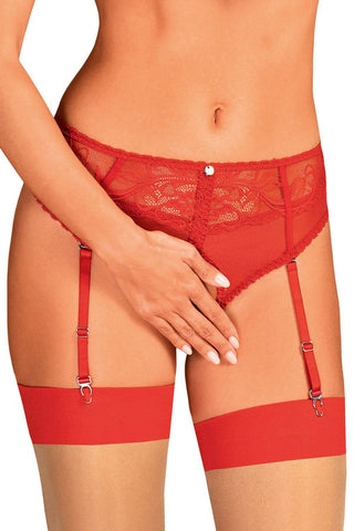 Obsessive Dagmarie Crotchless Suspender Brief Red