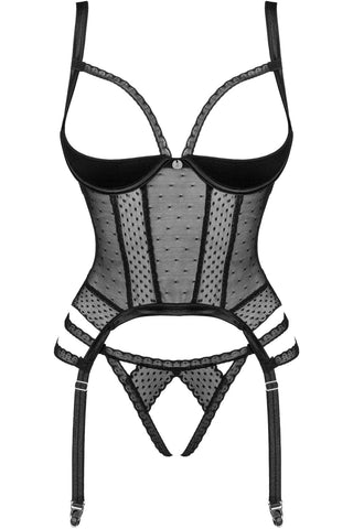 Obsessive Lanelia Open Corset & Thong Black