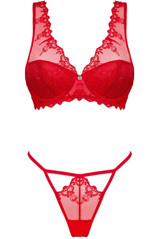 Obsessive Lonesia Underwired Bra & Brief Red