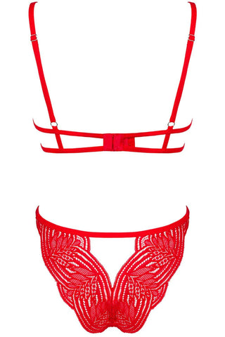 Obsessive Mellania Ouvert Bra & Brief Red