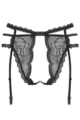 Obsessive Pearlove Black Crotchless Suspender Belt