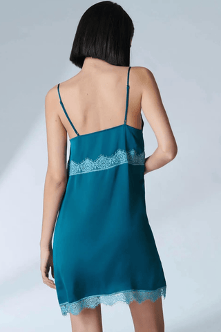 Simone Pérèle Satin Secrets Nightdress Cyan Blue