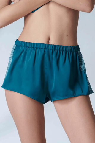 Simone Pérèle Satin Secrets Pyjama Short Cyan Blue