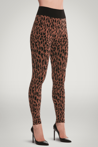 Wolford C2C Leopard Leo Leggings Coffee/Black